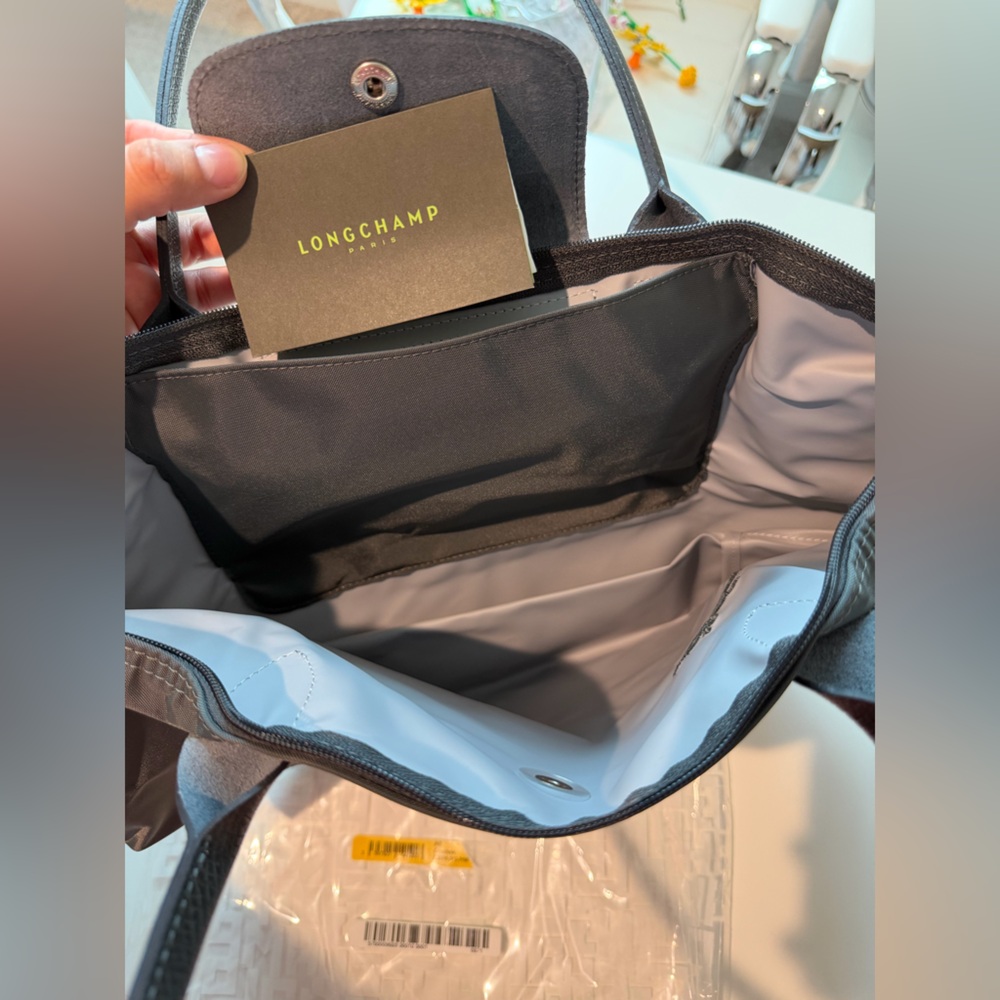 Le Pliage Green M Tote Bag Graphite - Recycled Canvas - Picture 8 of 12